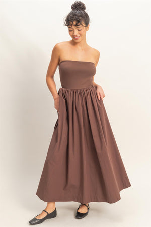 STRAPLESS MIDI DRESS
