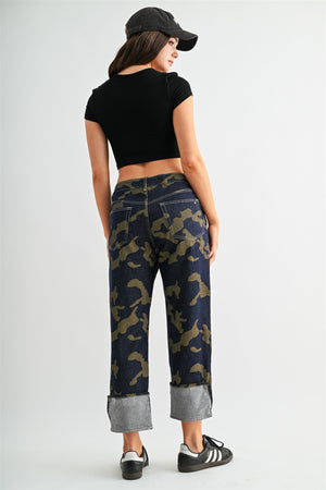 CAMO HIGH RISE JEANS