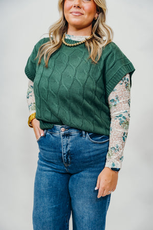 FLORAL MOCK NECK LACE TOP