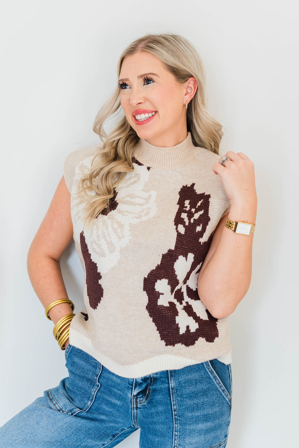 FLORAL PATTERN SWEATER