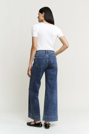 FRONT SEAM WIDE LEG JEANS