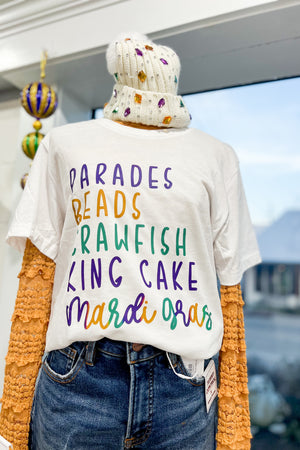 PARADE, BEADS, CRAWFISH, KING CAKE TEE - LondonEE & Co. 