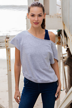 FRENCH TERRY OFF SHOULDER TOP - LondonEE & Co. 