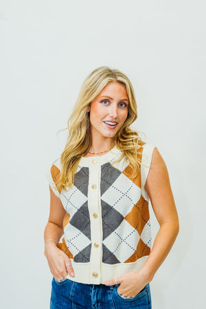 ARGYLE PATERN SWEATER VEST