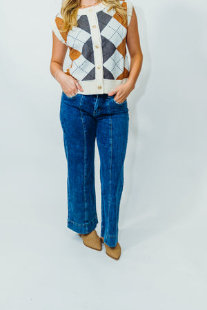 HIGH RISE FRONT SEAM JEANS
