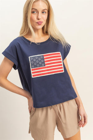 FLAG PATCH TOP - LondonEE & Co. 