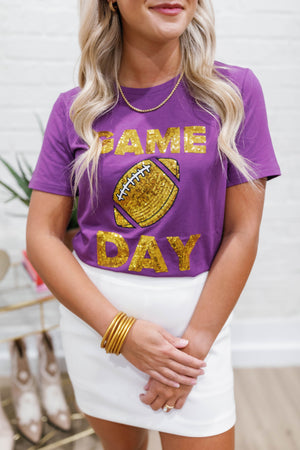 SEQUIN FOOTBALL GAME DAY TOP