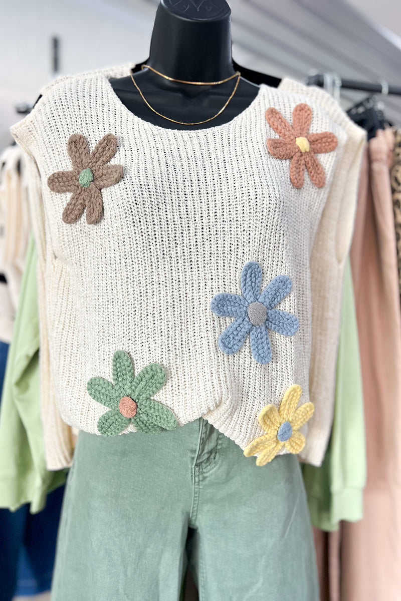 CROCHET FLOWER SWEATER
