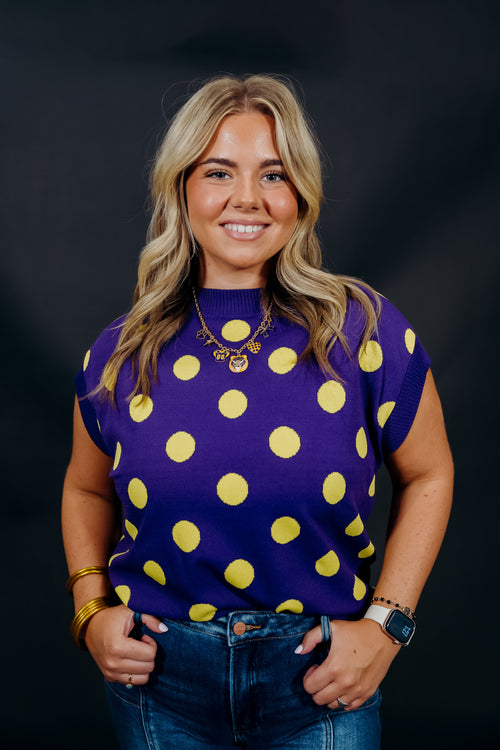 GAME DAY POLKA DOT SWEATER