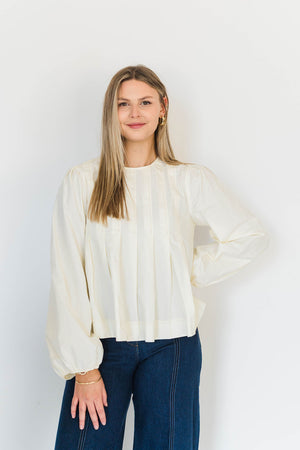 PINTUCK LONG SLEEVE TOP