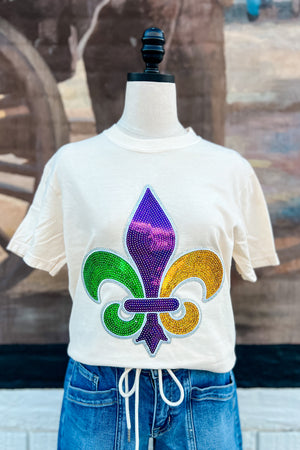 SEQUIN FLEUR-DE-LIS TOP - LondonEE & Co. 