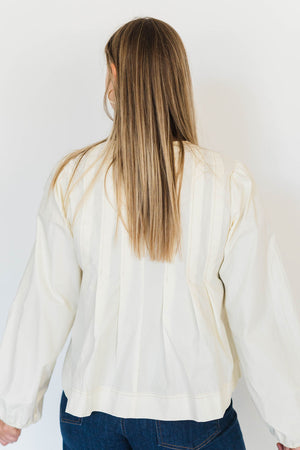 PINTUCK LONG SLEEVE TOP