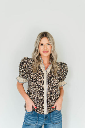 RUFFLED LEOPARD TOP