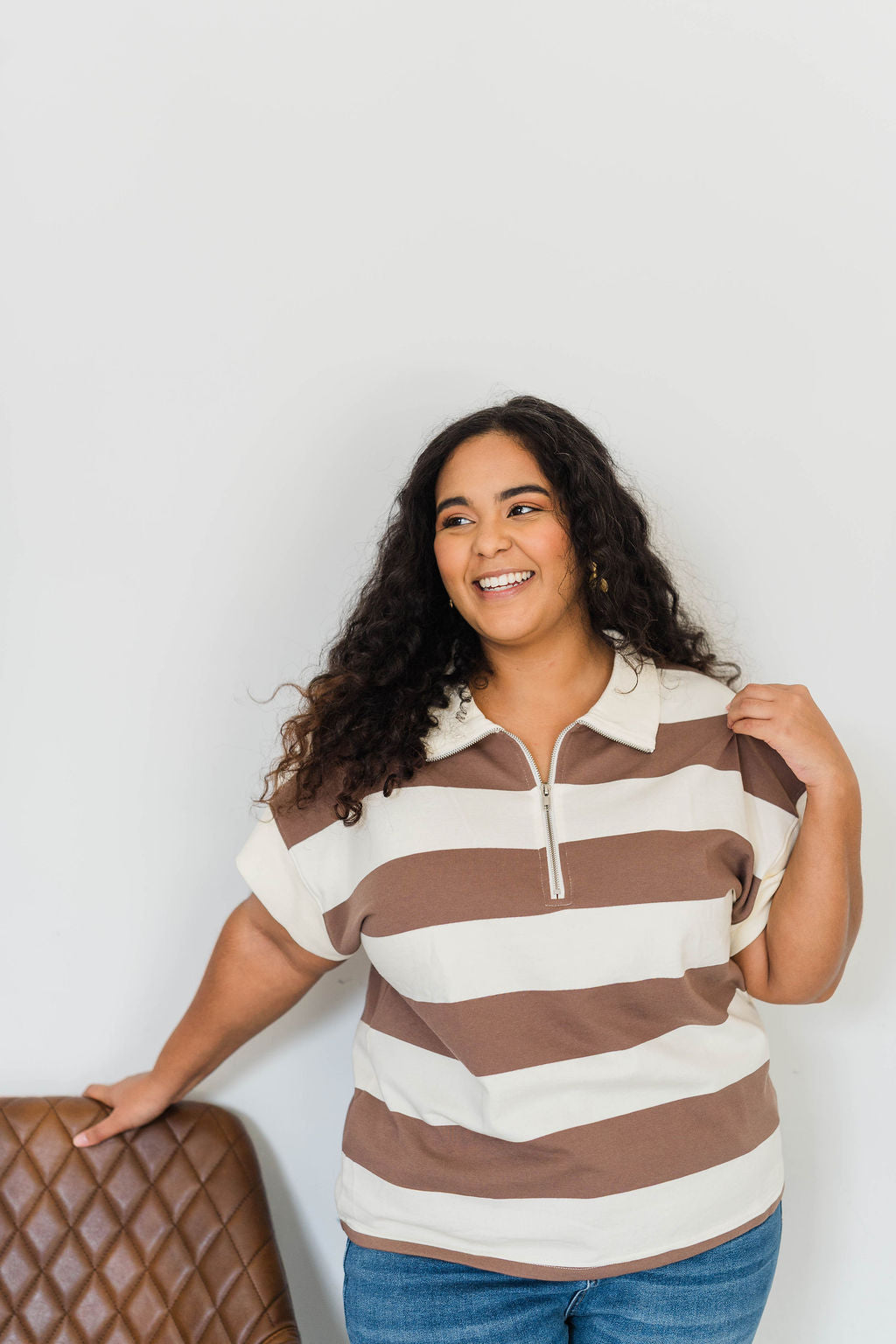 PLUS  HALF ZIP TERRY SWEATSHIRT