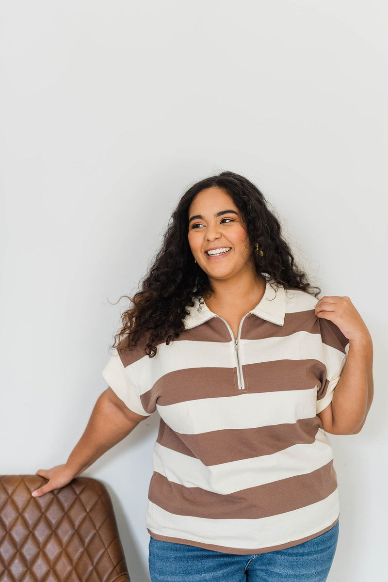 PLUS  HALF ZIP TERRY SWEATSHIRT