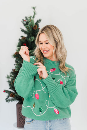 COLORFUL CHRISTMAS LIGHTS SWEATER