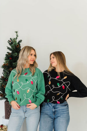 COLORFUL CHRISTMAS LIGHTS SWEATER