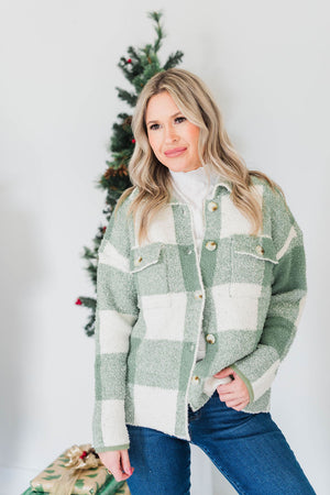 PLAID SWEATER JACKET