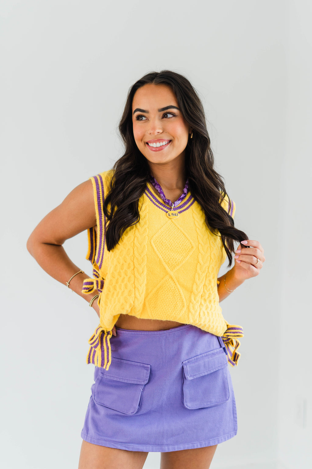 GAME DAY TEXTURED BOW SWEATER