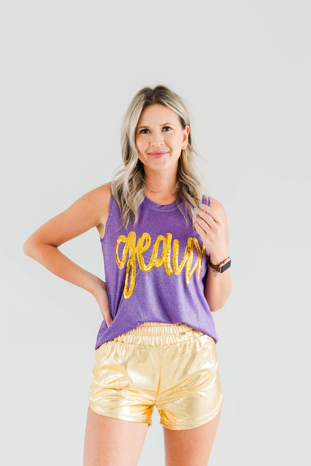 GEAUX GLITTER TANK