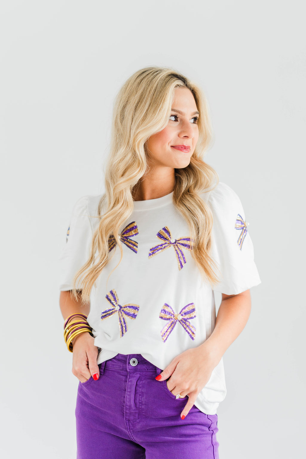 SEQUIN BOW TOP