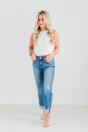FOUR SEASONS MID RISE CUFFED JEANS