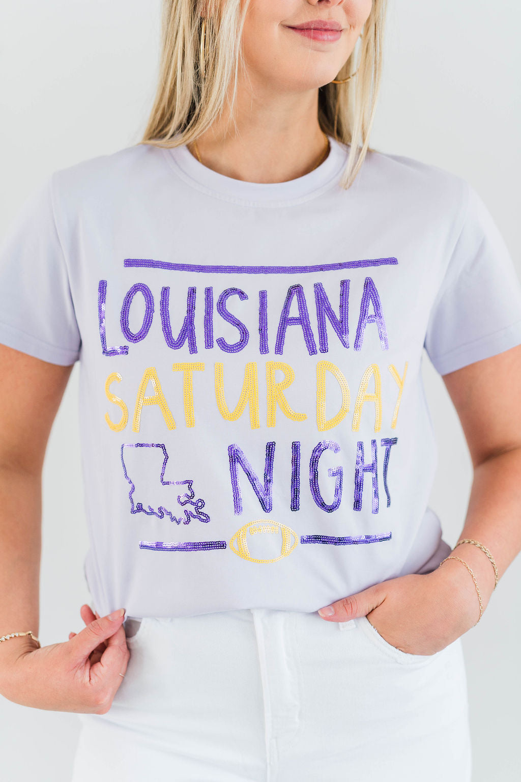 LOUISIANA SATURDAY NIGHT SEQUIN TOP