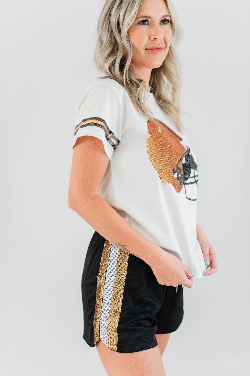 BLACK & GOLD SEQUIN SHORTS