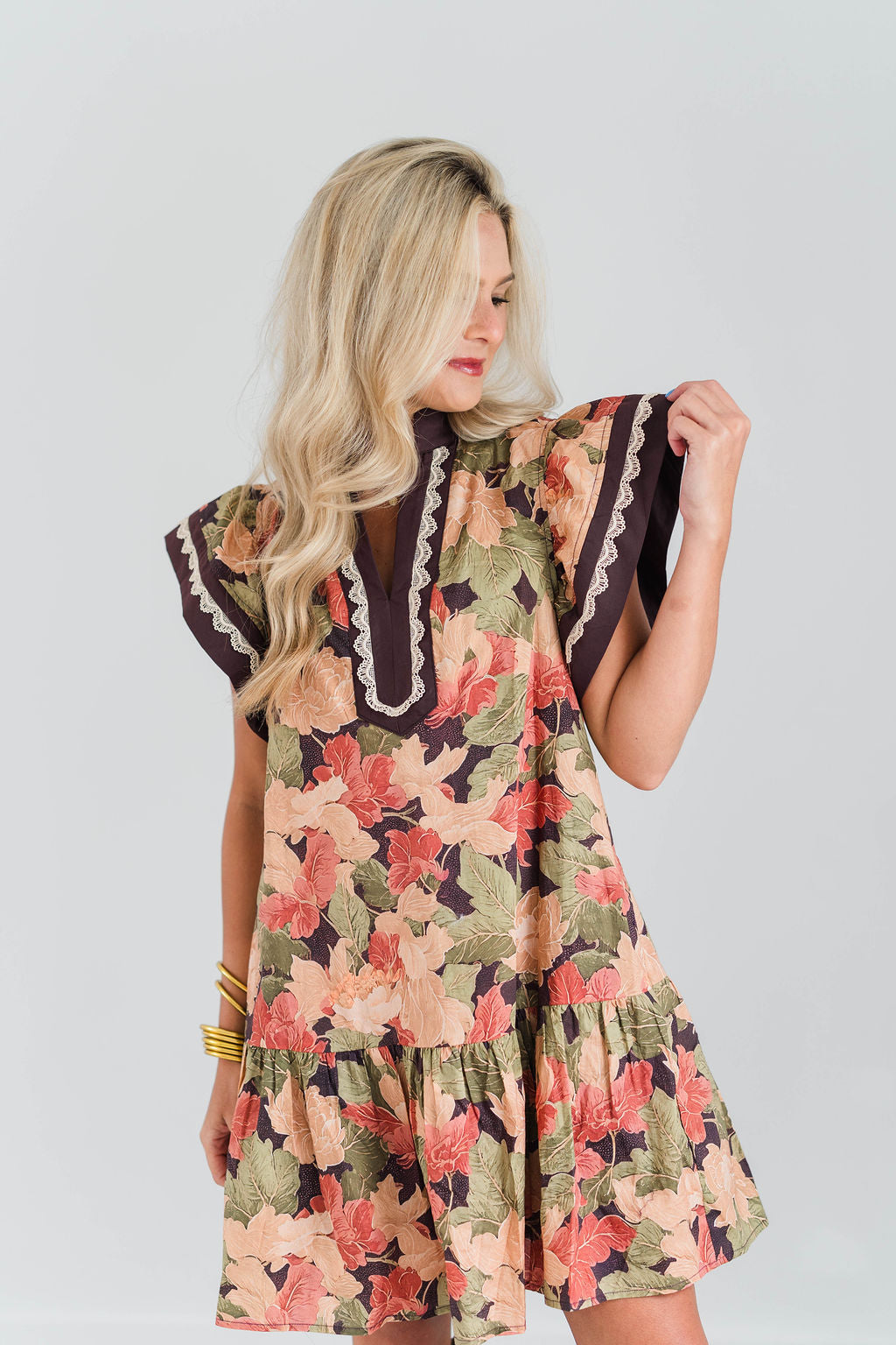 FLUTTER SLEEVE MINI DRESS