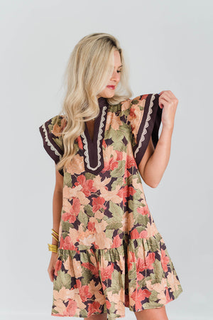 FLUTTER SLEEVE MINI DRESS
