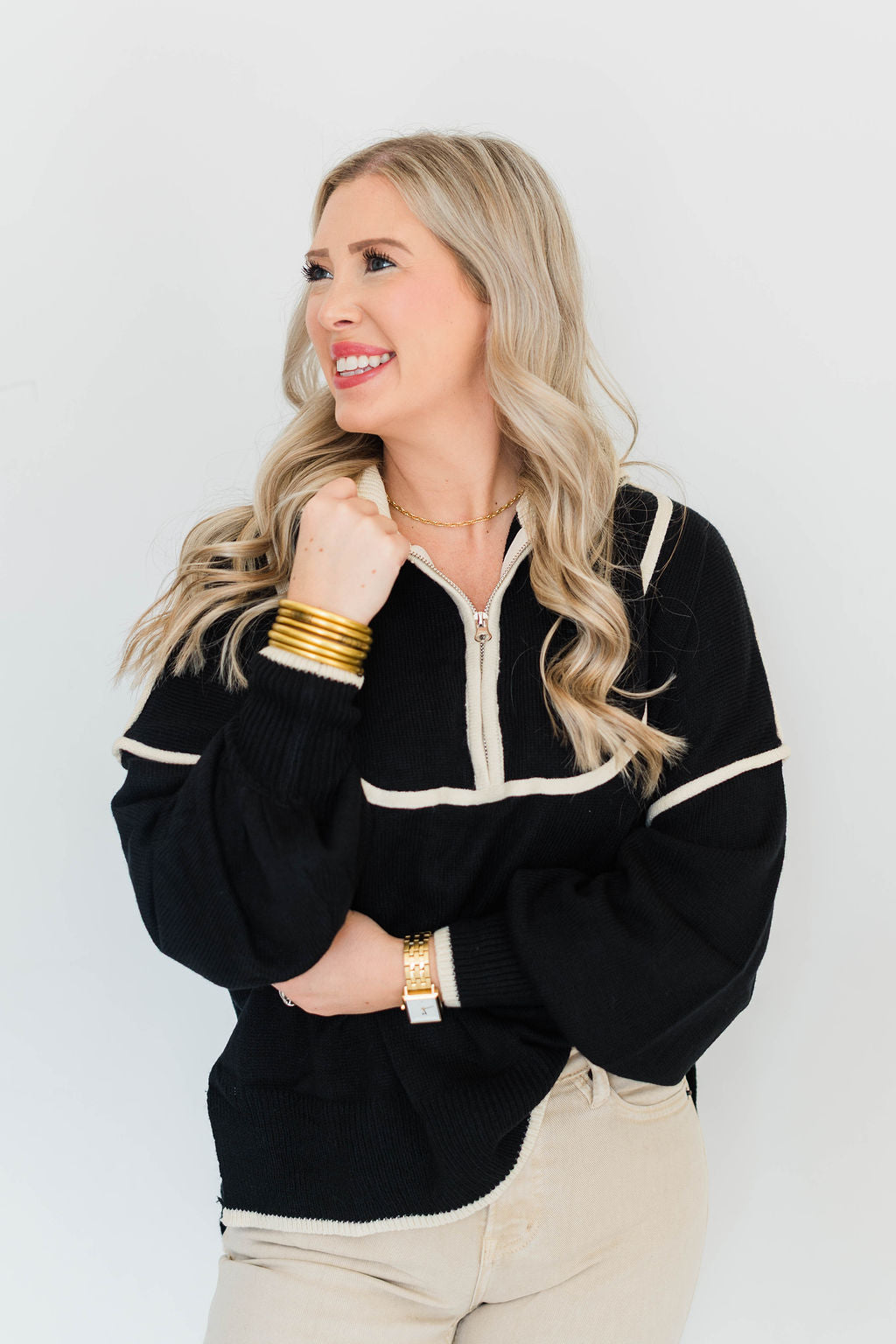 HALF ZIP SWEATER