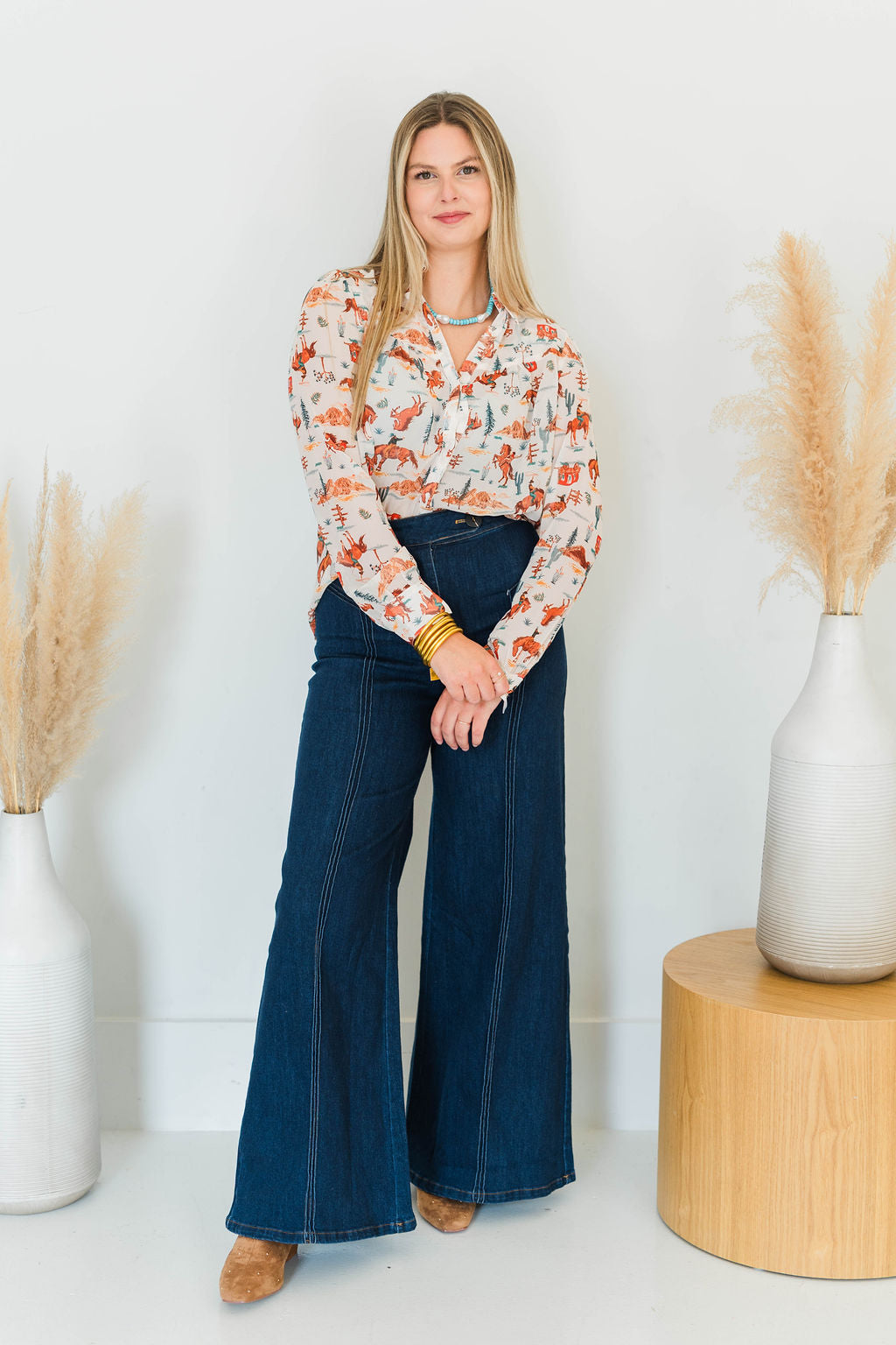 Western Print Top