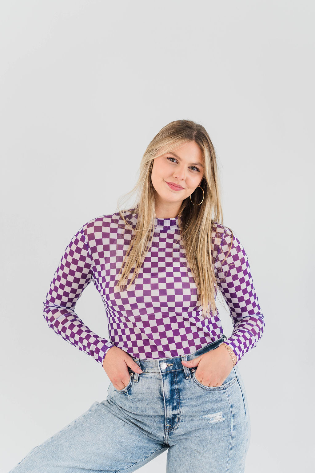 CHECKERED MESH TOP