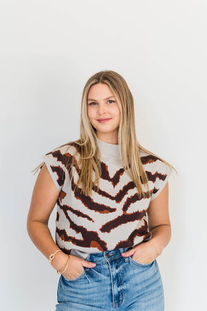 ZEBRA PRINT SWEATER