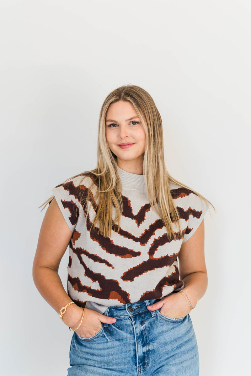 ZEBRA PRINT SWEATER