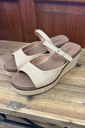 CORKYS TREAT YOURSELF RAFFIA WEDGE