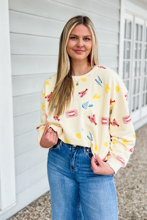 CRAWFISH PRINT SWEATSHIRT - LondonEE & Co. 