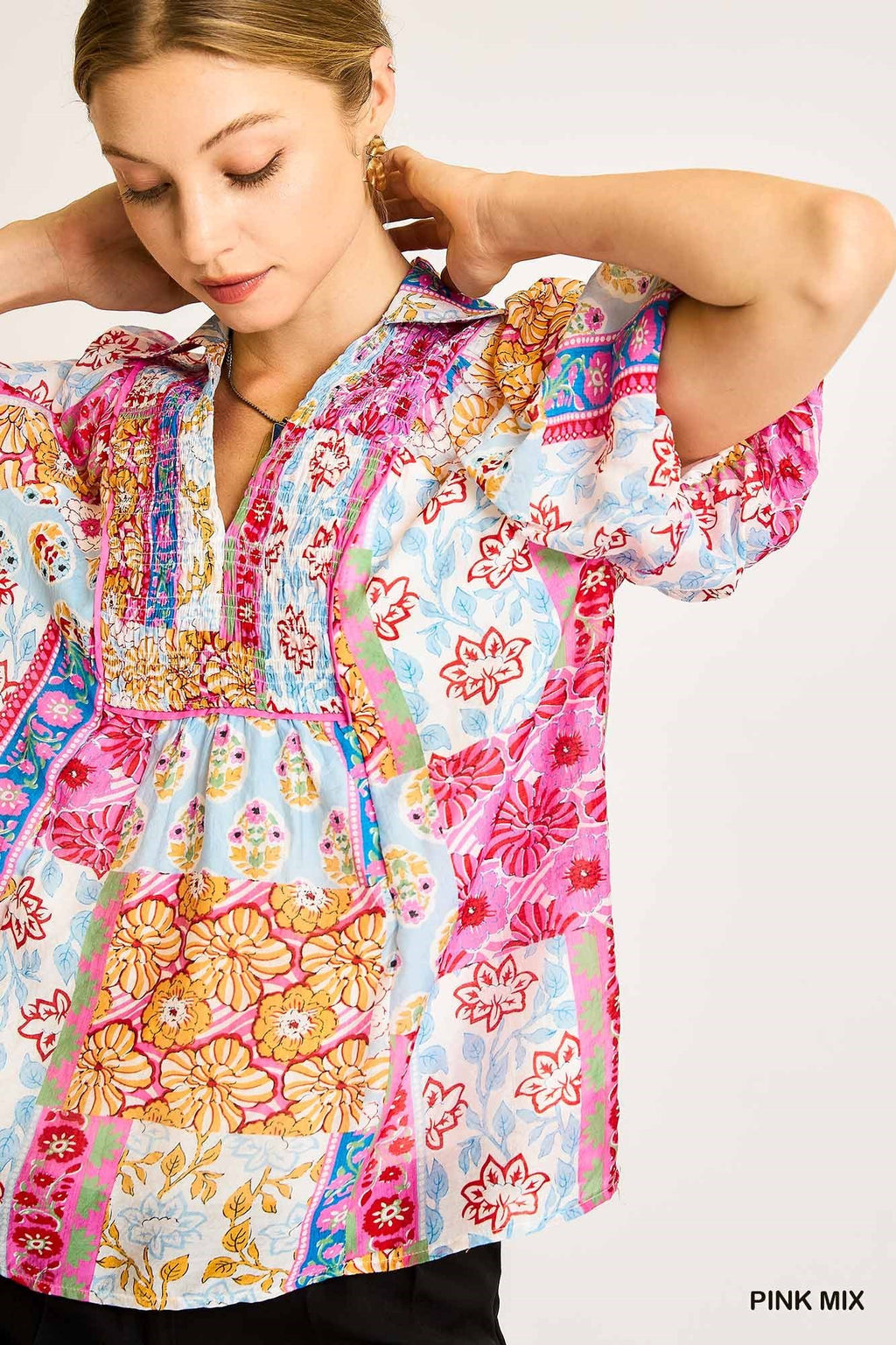 PATCHWORK SHORT SLEEVE TOP