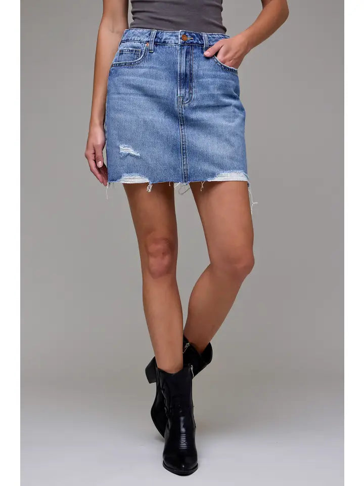 HIDDEN DENIM SKIRT
