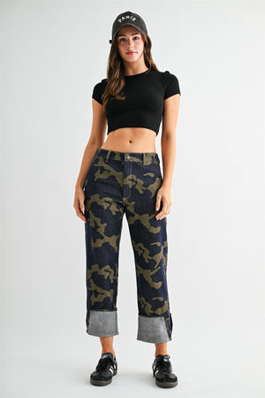 CAMO HIGH RISE JEANS