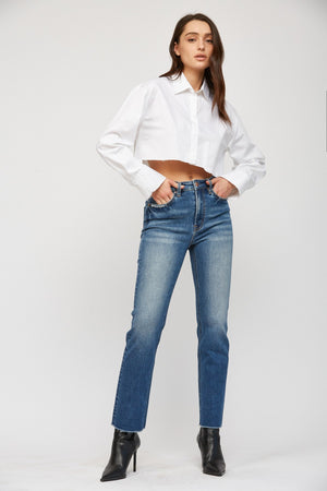 MICA SUPER HIGH STRAIGHT JEANS - LondonEE & Co. 