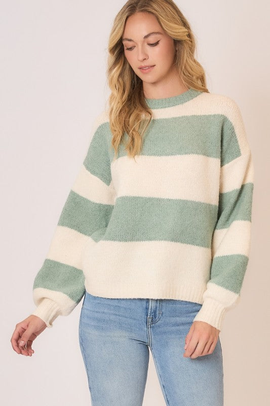 SOFT COLOR BLOCK SWEATER