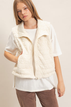 GEOMETRIC QUILTED VEST