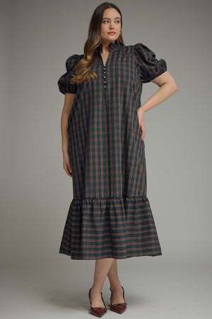 MISTLETOE PLAID DRESS