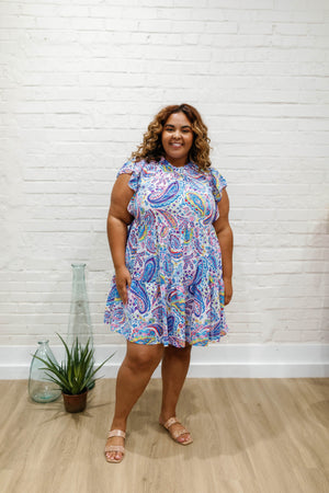 PAISLEY PRINT BABYDOLL DRESS