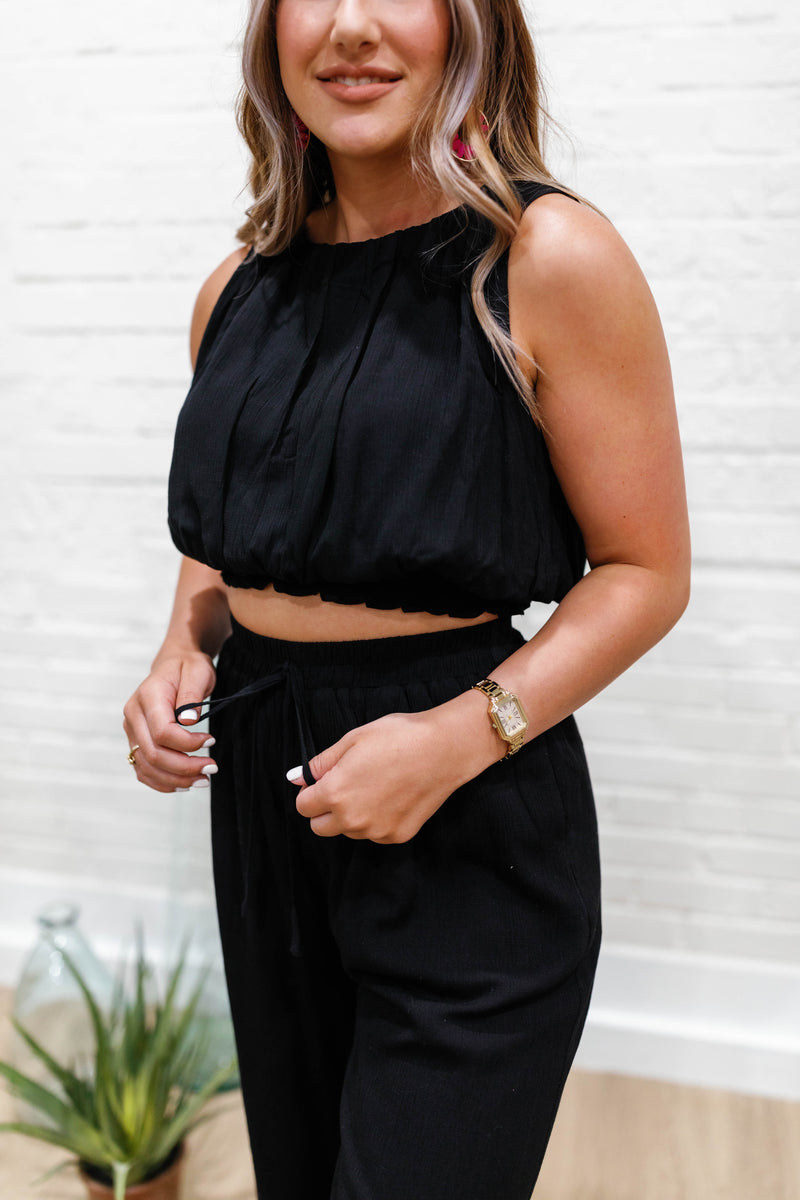 CRINKLE GAUZE TANK & PANT SET