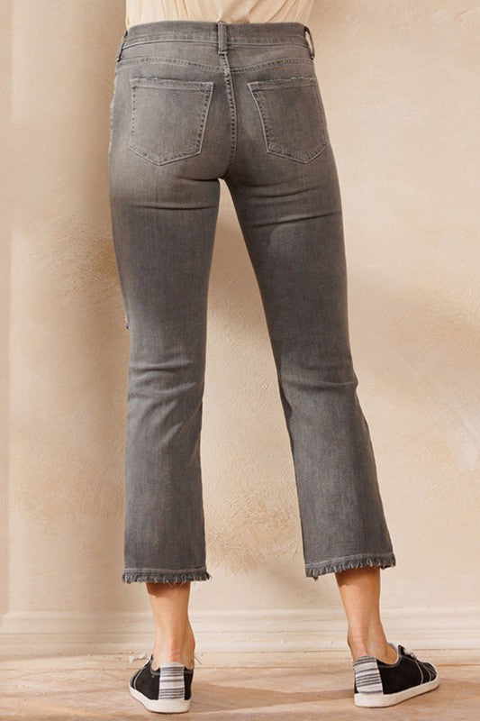 HIGH RISE ANKLE KICK FLARE JEANS