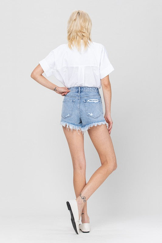 RIGID BUTTON UP HIGH RISE SHORTS
