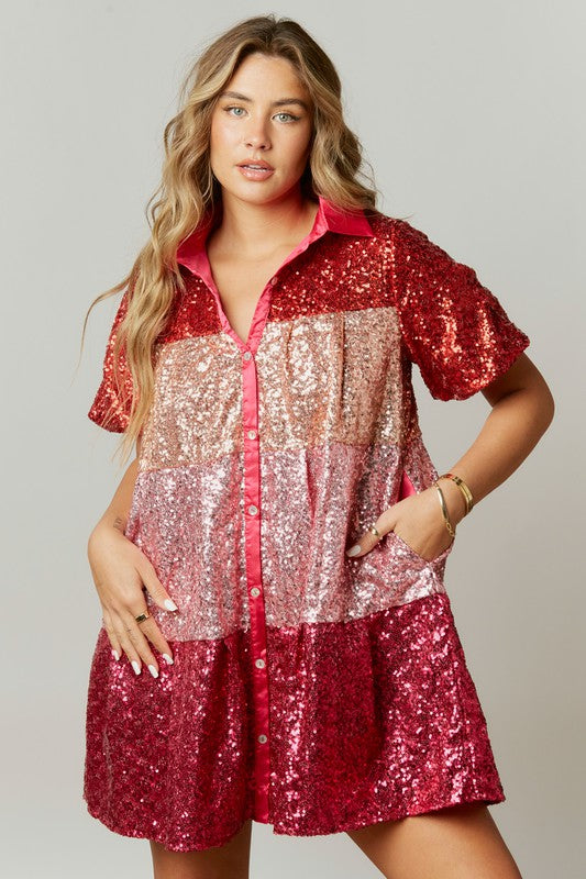 Ombre Printed Sequin Dance Jersey