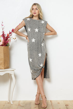 STAR PRINT JERSEY DRESS